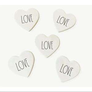 Rae Dunn Ceramic Rustic Farmhouse Boho Love Coasters 
Set of 5